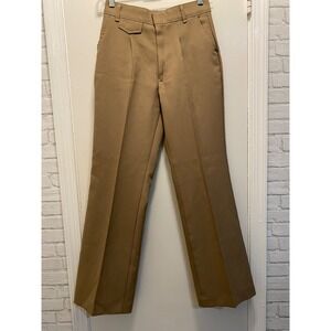 Fox Knapp Mens Tan Polyester Flare Dress Pants Disco Trousers 38 Vintage 70s